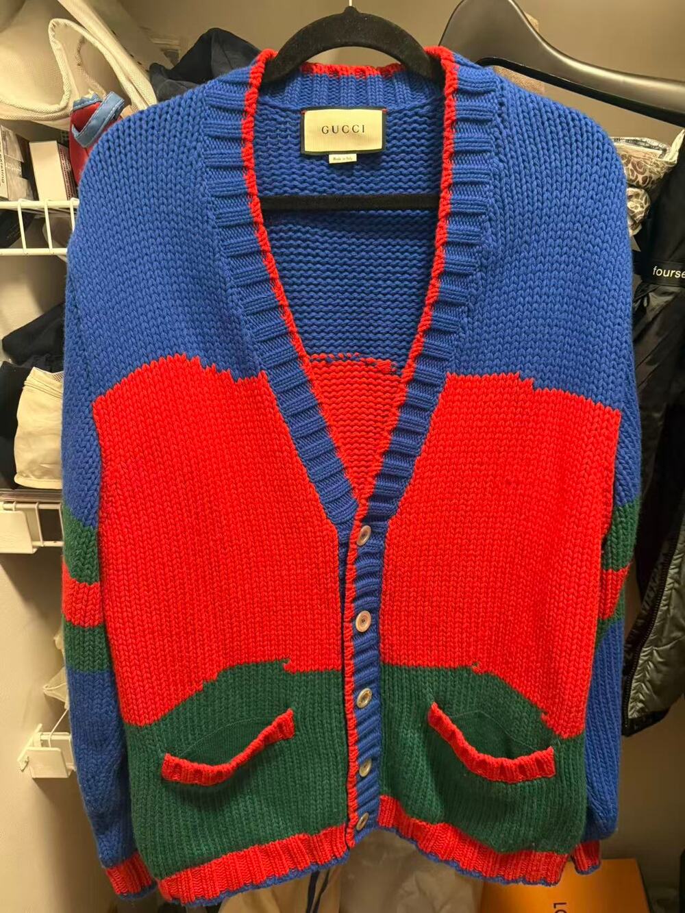Gucci Wool Oversized Striped Cardigan